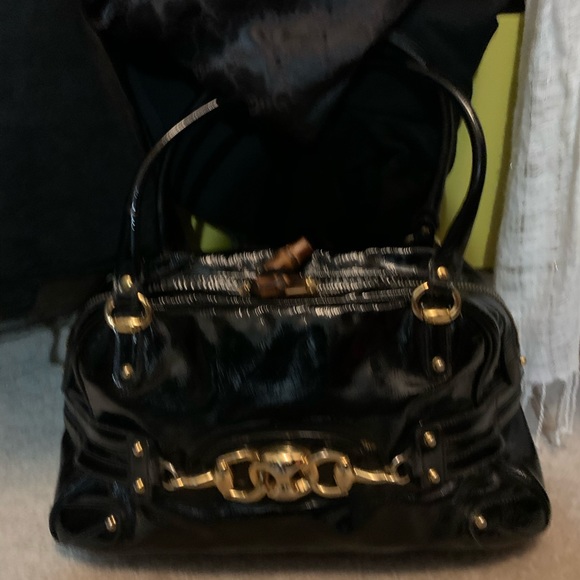 Auth. Gucci Patent Leather Horsebit Handbag - Picture 8 of 8
